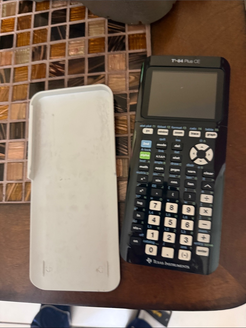 Texas Instruments Black TI-84 Plus CE Graphing Calculator with White Slide Cover
